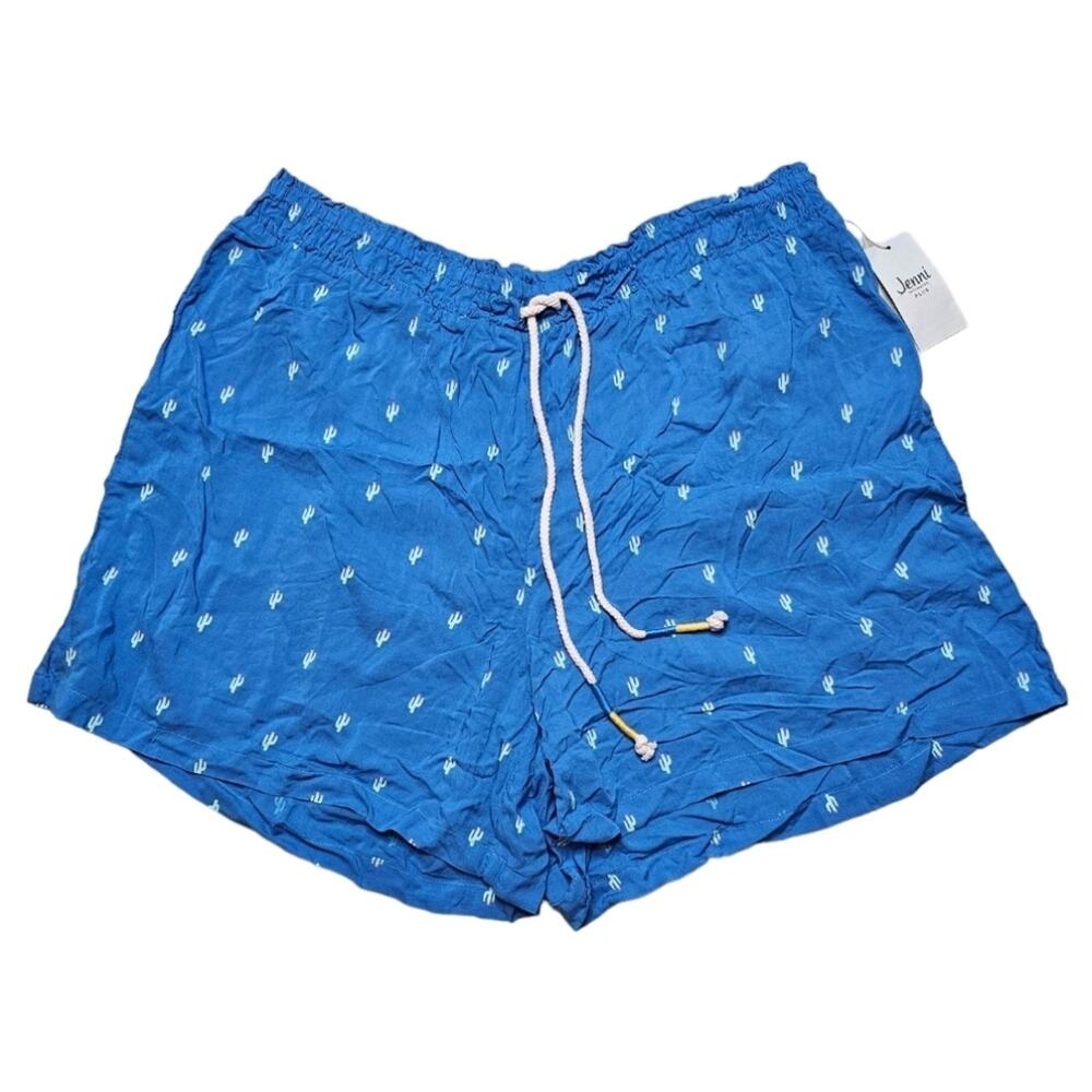 Jenni Intimates Plus Seperates Catus Print Pajama Lounge Shorts 1X